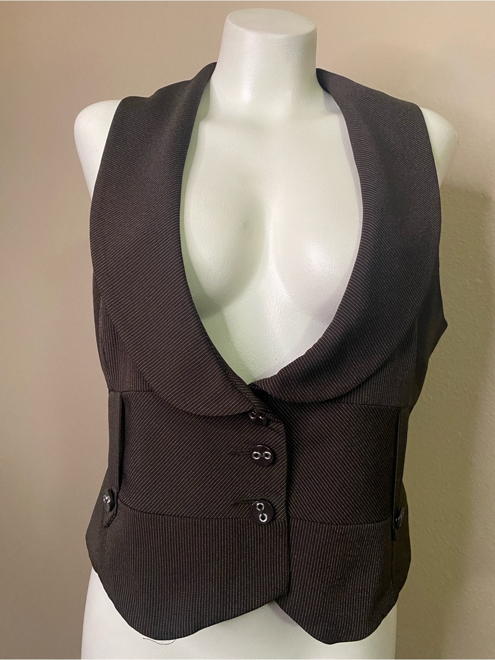 K.C. Spencer New York pinstriped button front suit vest 10